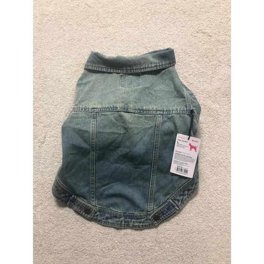 Reddy‎ Denim Dog Jacket Cute Pet Jean Coat Puppy Apparel Outfit Large NWT